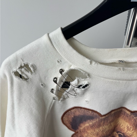 R13 White Teddy Bear Sweatshirt - Picture 3 of 12